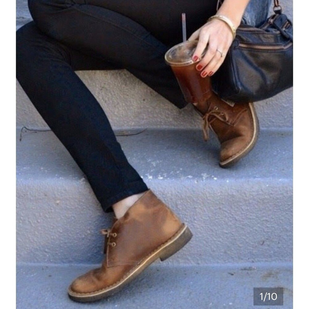Clarks Originals Desert Chukka Boot Women 7M Brown Leather Preppy Outdoors
